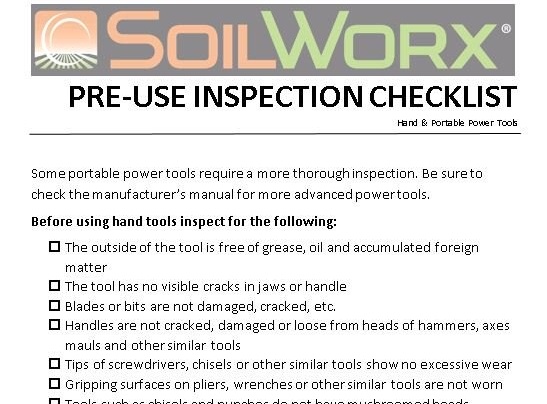 Tool Inspection Checklist