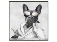Cool Dog Canvas With Glass
